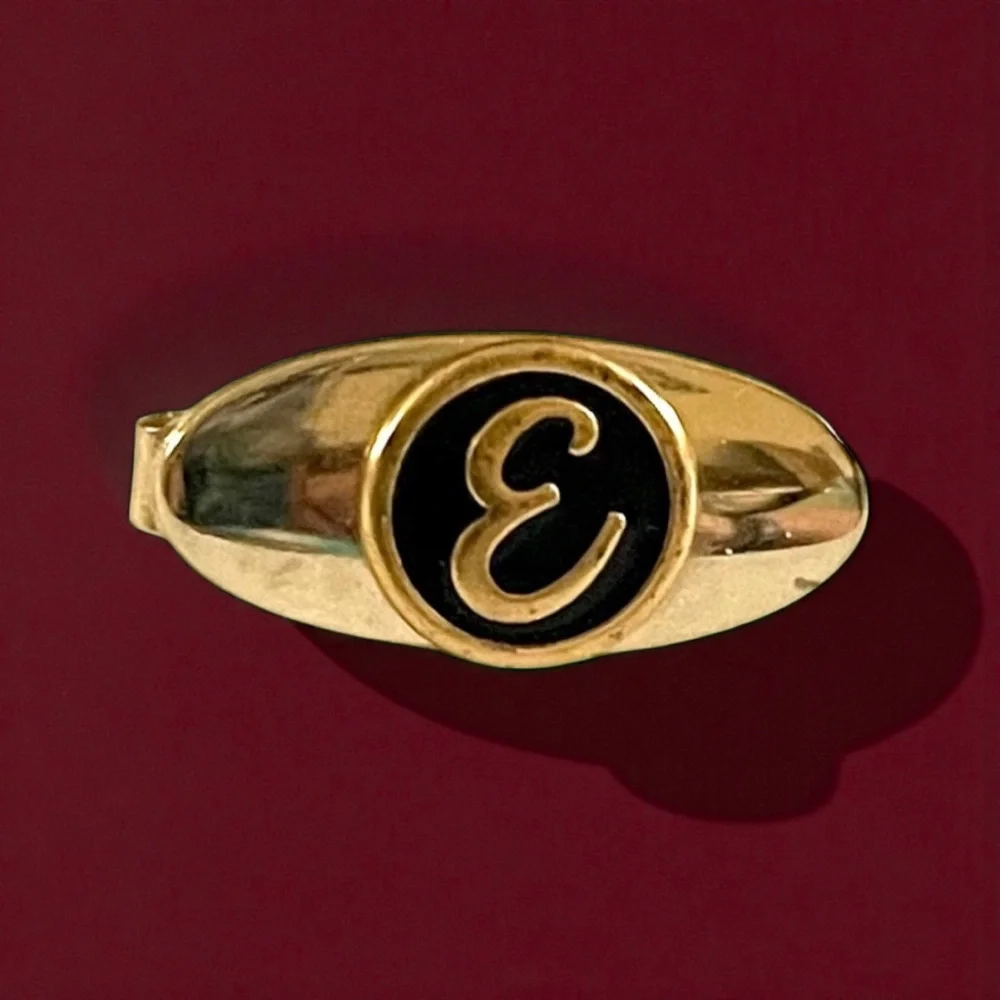 Vintage Gold Tone Initial Letter E Tie Clip Personalized Great Gift